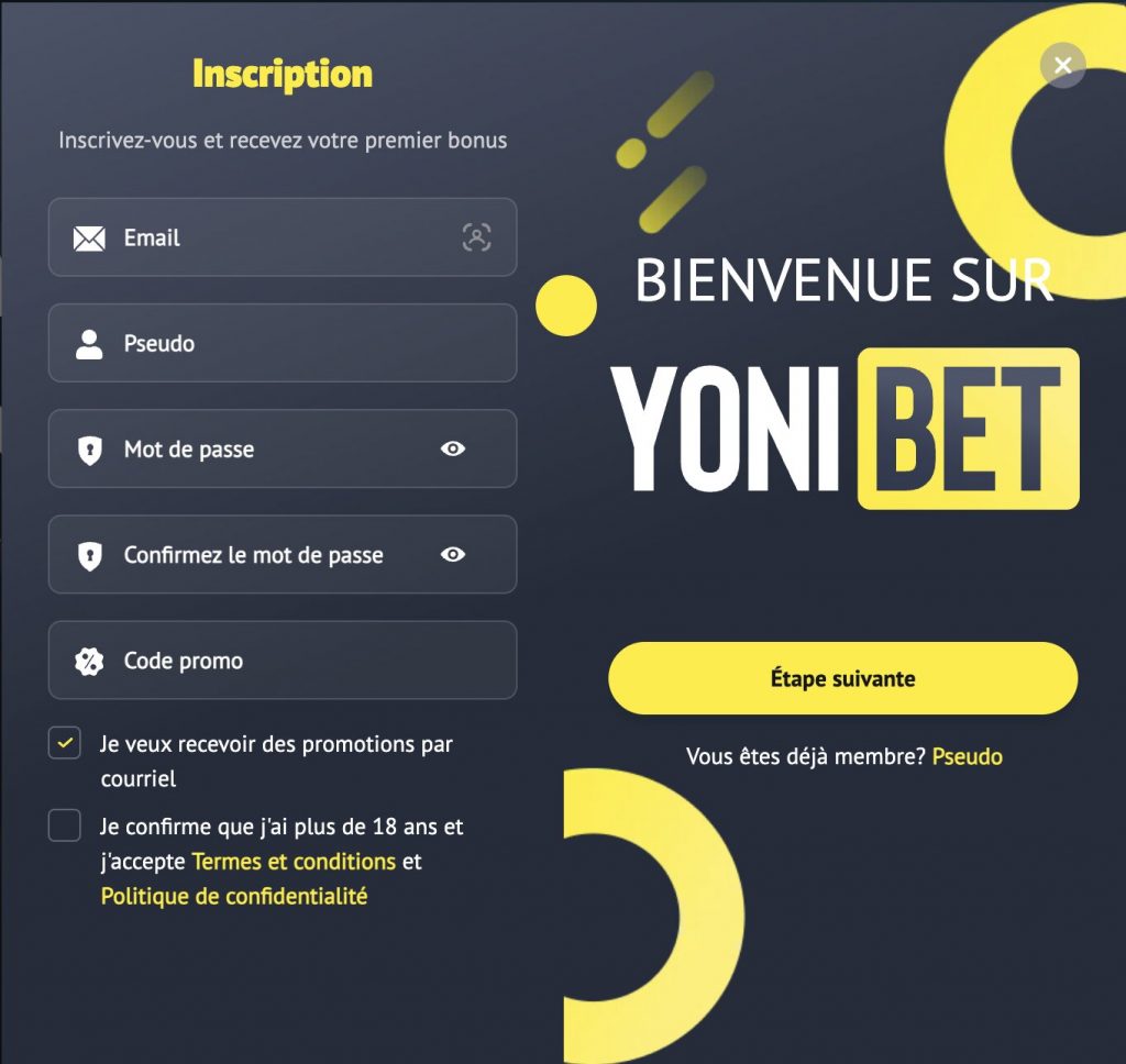 yonibet inscription